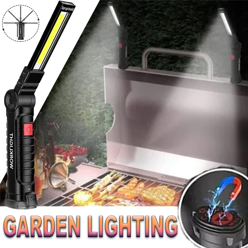Outdoor Lighting Globes - Portable LED Flashlight with Magnetic Hook
