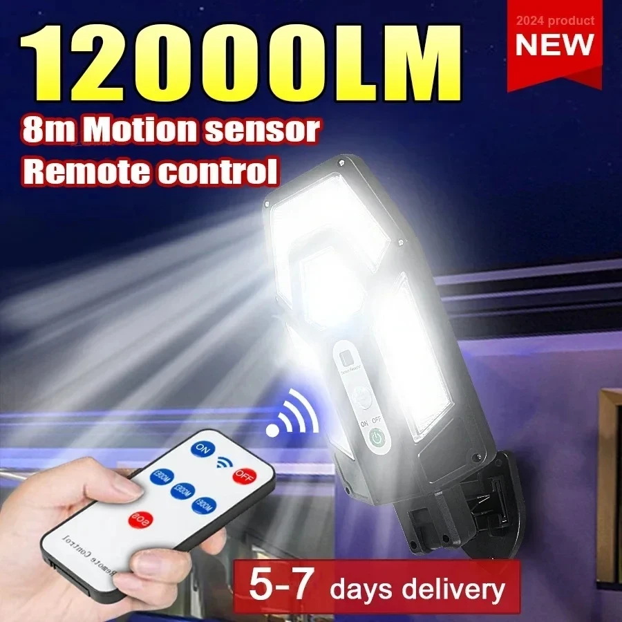 Outdoor Lighting Gazebo - 12000LM Powerful Solar Wall Lamp with