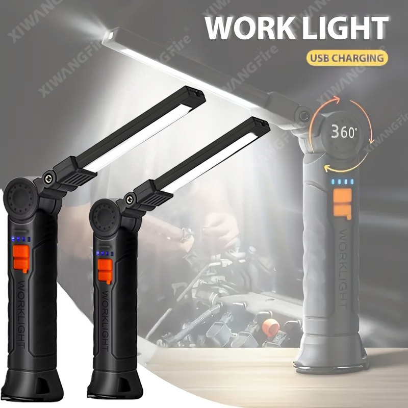 Outdoor Lighting Permanent - Rechargeable LED Flashlight Work Light with