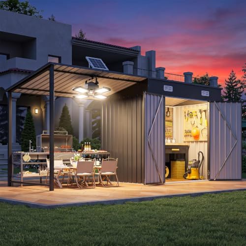 6x4FT Outdoor Storage Shed & H - đánh giá và giá Outdoor Lighting Gazebo