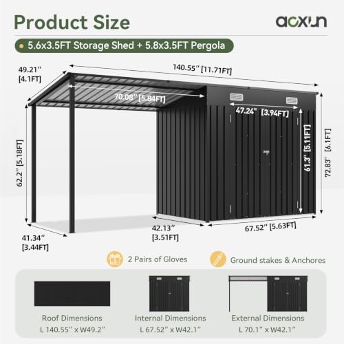 6x4FT Outdoor Storage Shed & H - đánh giá và giá Outdoor Lighting Gazebo