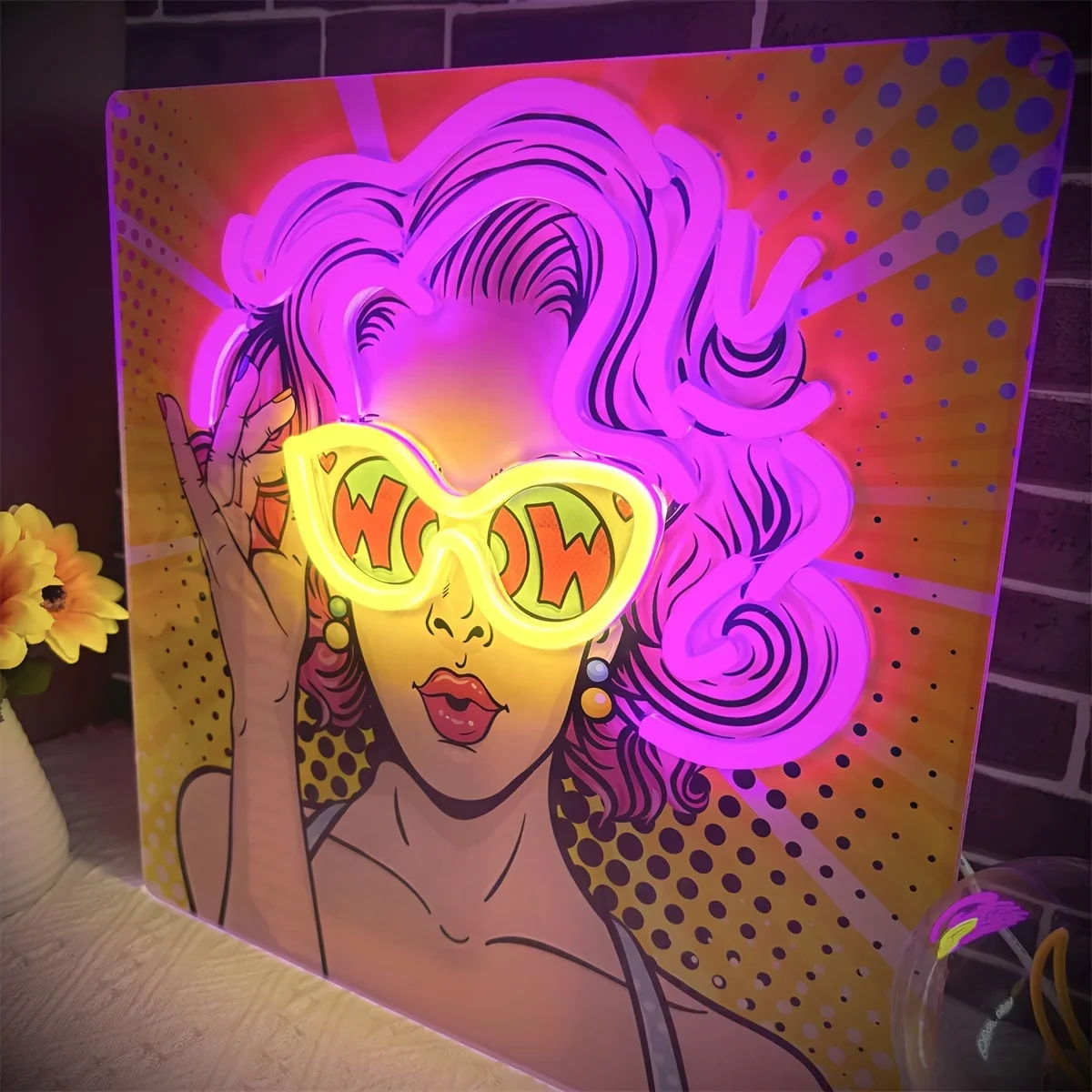 Wow Lady Pop Art LED Neon Sign - đánh giá và giá Outdoor Lighting Decor Wow