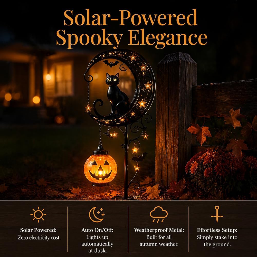 Solar Halloween Black Cat & Pu - đánh giá và giá Outdoor Lighting Manufacturers