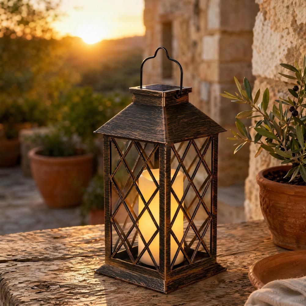 Retro Solar Lantern, Outdoor S - đánh giá và giá Outdoor Lighting Yard Decoration