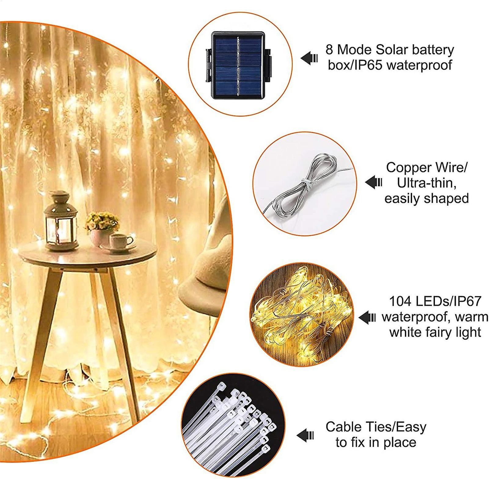 Solar Umbrella String Light 10 - đánh giá và giá Outdoor Lighting Gazebo