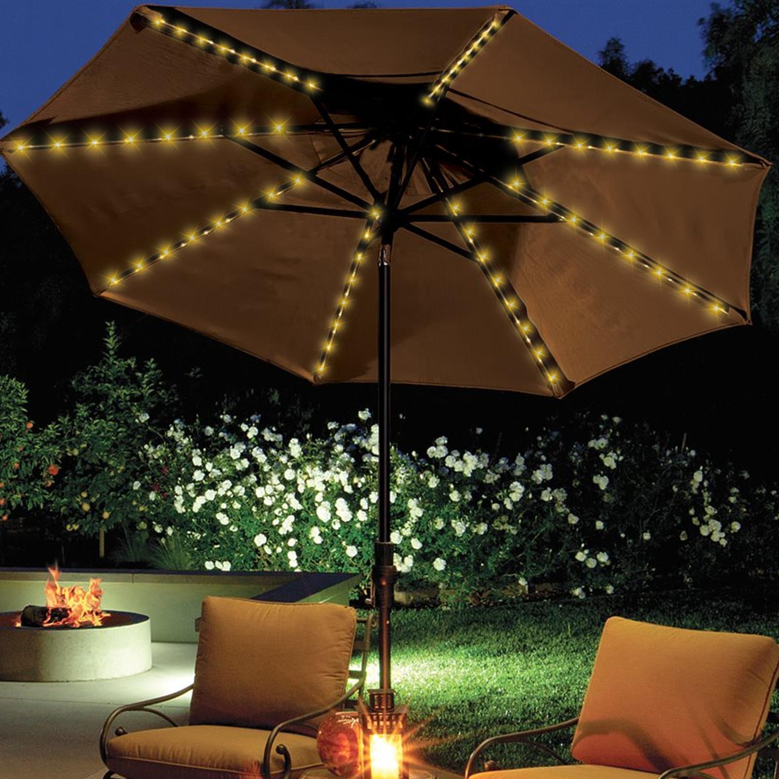 Solar Umbrella String Light 10 - đánh giá và giá Outdoor Lighting Gazebo
