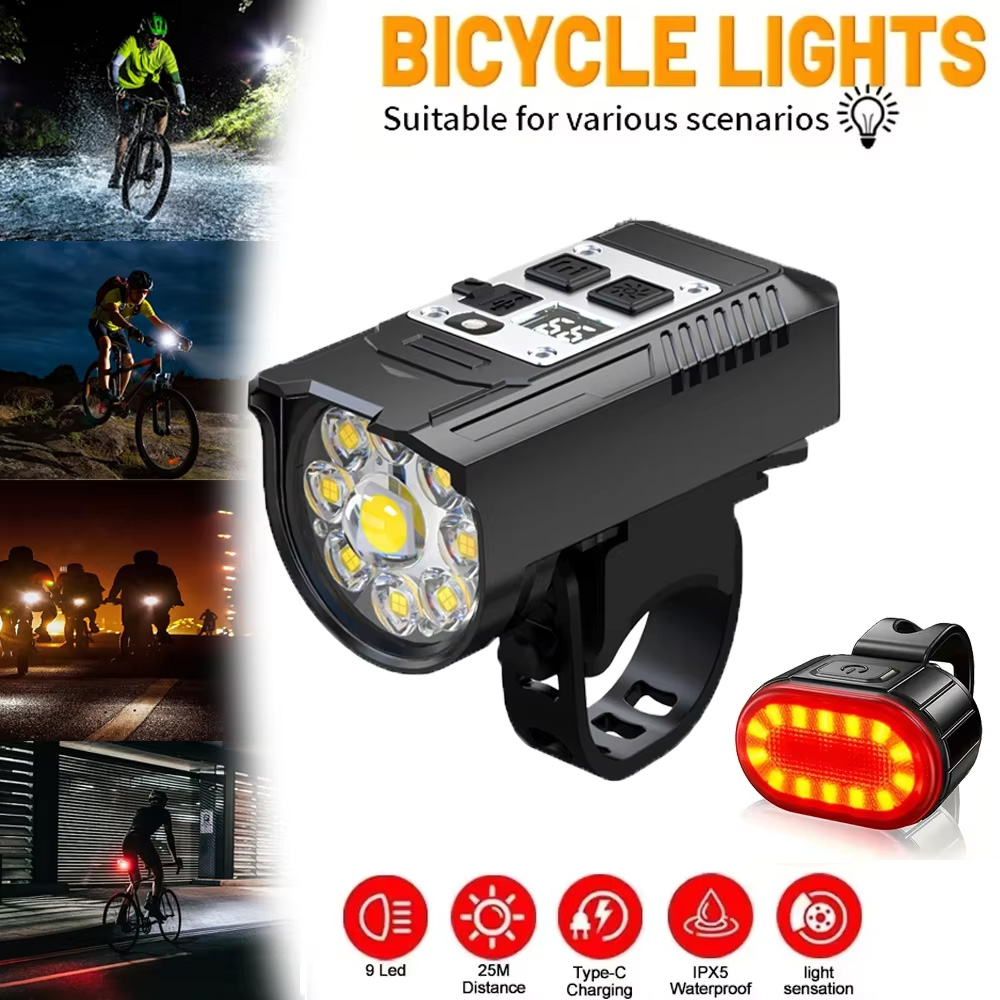 9 LED Bicycle Headlight USB Re - đánh giá và giá Outdoor Lighting Permanent