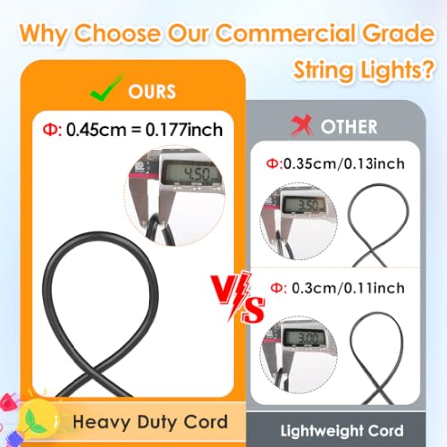 48Feet Outdoor Patio Lights Wa - đánh giá và giá String Light Bistro