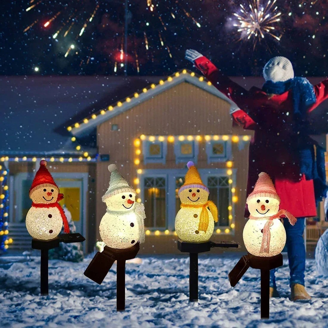 Christmas Snowman Solar Garden - đánh giá và giá Outdoor Lighting Yard Decoration